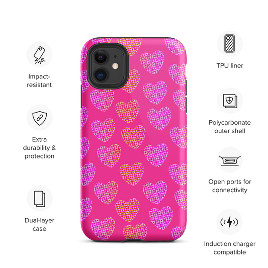 Feminism Pink Heart iPhone Case by Geli Jam