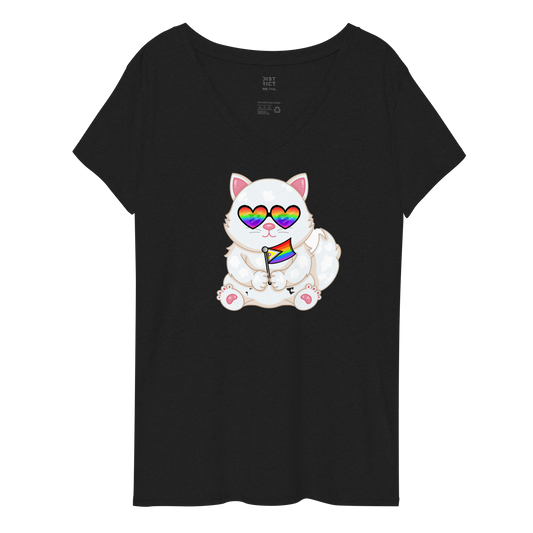 Prrride Kitty recycled v-neck t-shirt