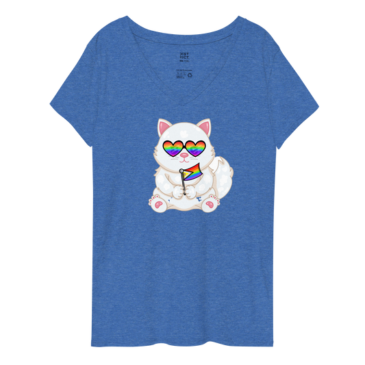 Prrride Kitty recycled v-neck t-shirt